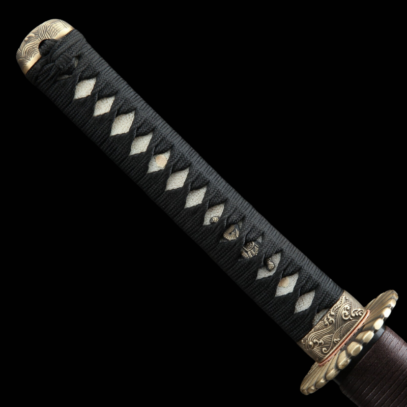 Wakizashi en acier de Damas