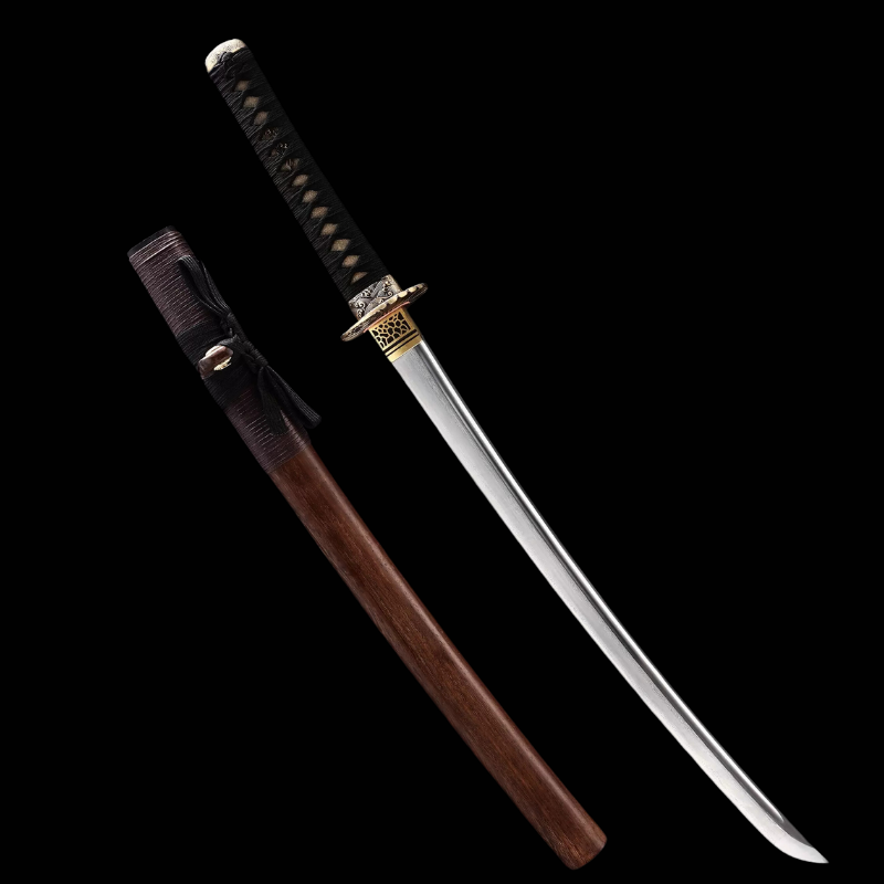 Wakizashi en acier de Damas