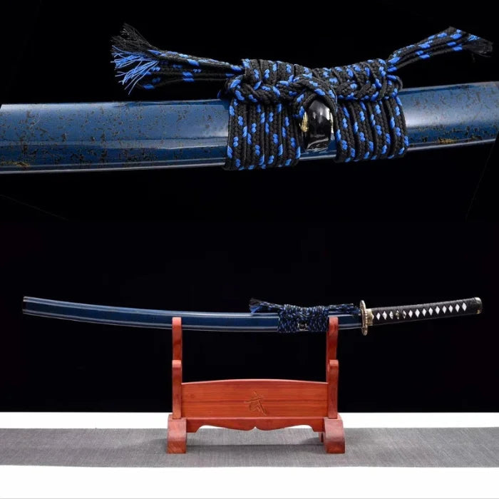 Black and blue katana