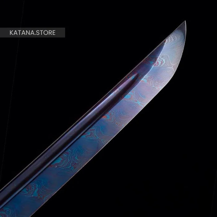 Black and blue katana