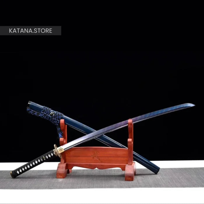 Black and blue katana