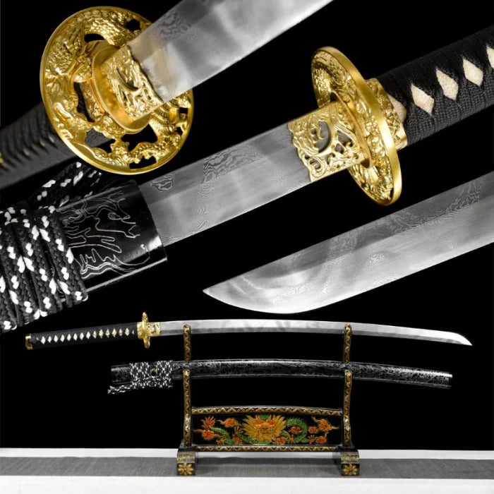 Black and Gold Dragon Katana