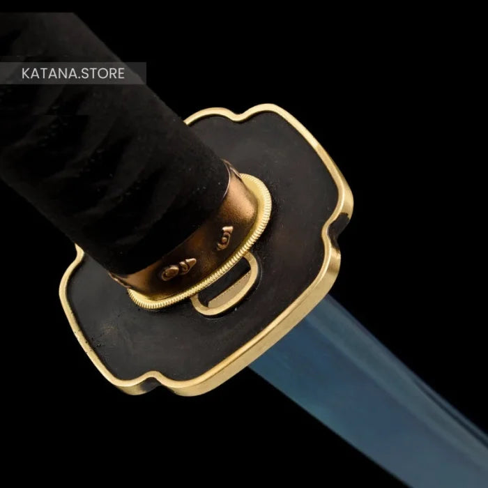 Blue and gold katana