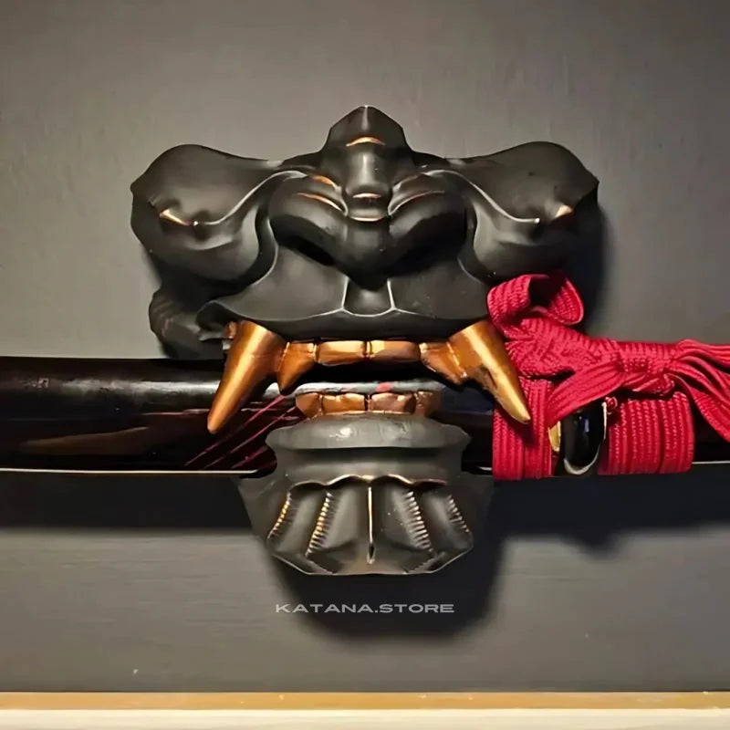 Oni Mask Sword Wall Display