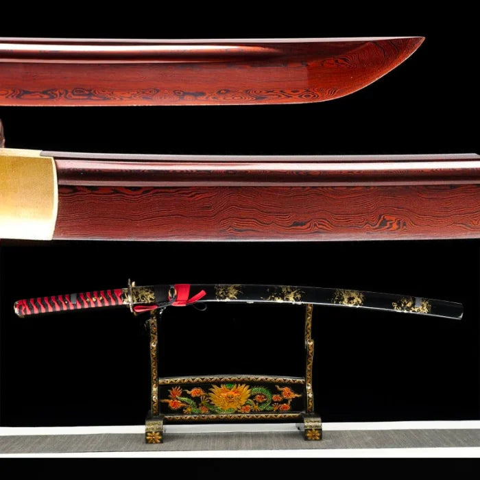 Red Damascus Katana