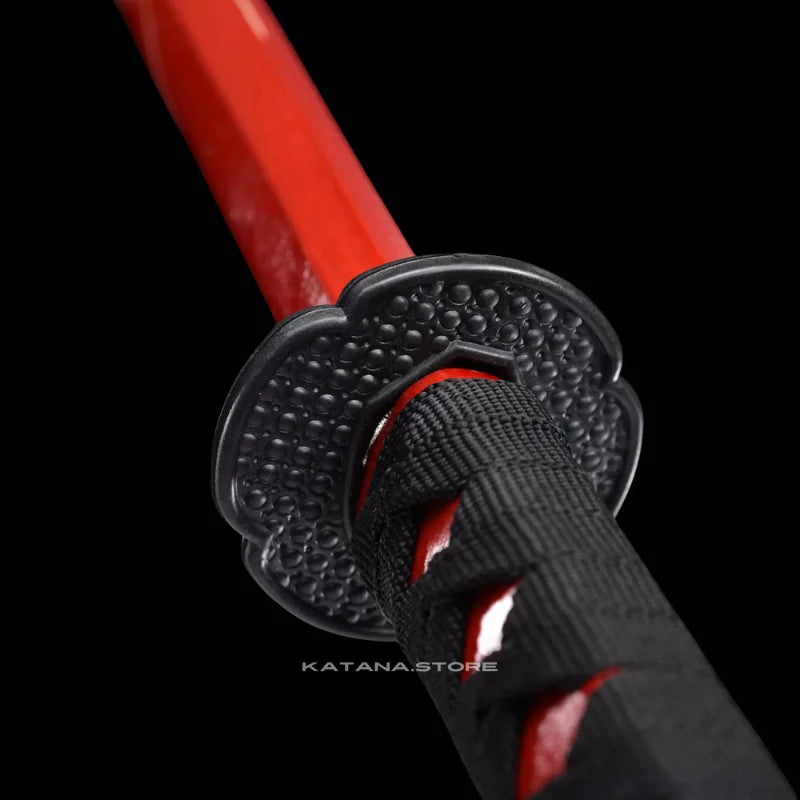 Red Kendo Wooden Bokken Samurai