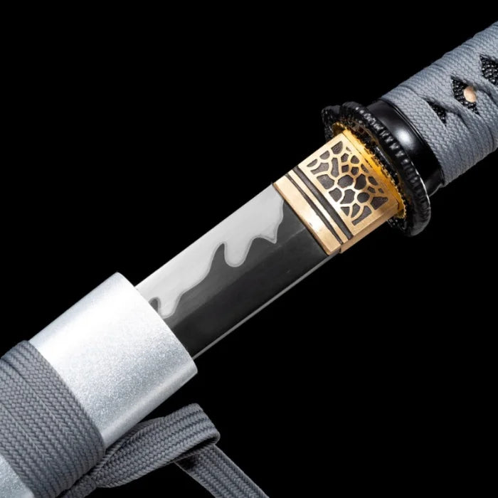 Épée Japonaise Réelle De Tanto En Acier à Motif Fait à La Main Avec Fourreau Noir Épée Japonaise Réelle De Tanto En Acier à Motif Fait à La Main Avec Fourreau Noir