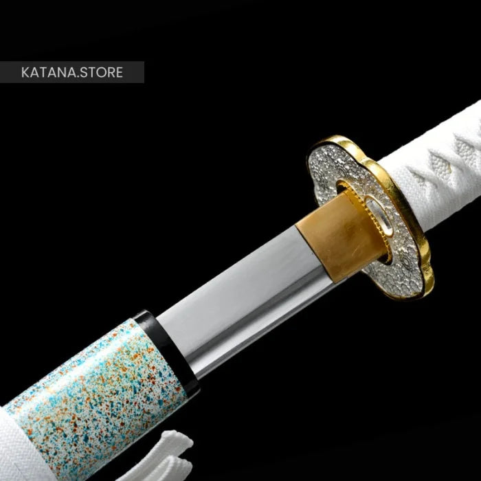 White and gold katana