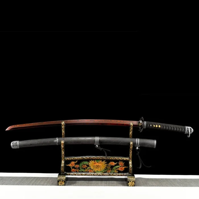 Black and Red Blade Katana