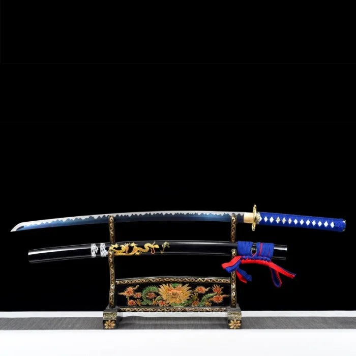 Black Katana with Gold Dragon