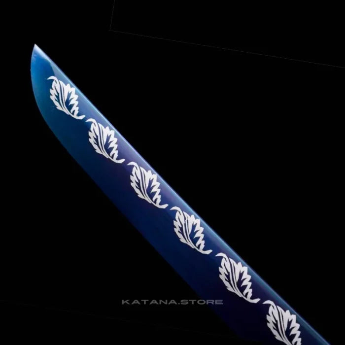 Blue and white katana